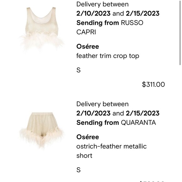 Oseree feather trim crop top - Picture 2 of 5